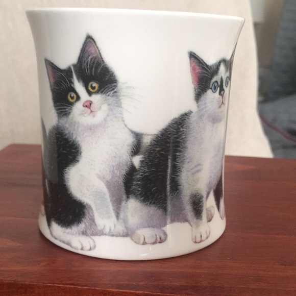 Vintage Dunoon black and white kittens mug - Picture 3 of 7